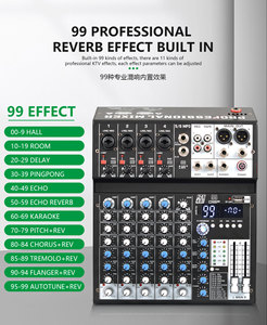Mezclador de <span class=keywords><strong>Audio</strong></span> GAX-SN6 Recordio Profesional de 6 Canales para Espectáculos, Conferencias, Portátil, con Alimentación Phantom, USB, Bluetooth, Reverberación y DSP - Product Image 5