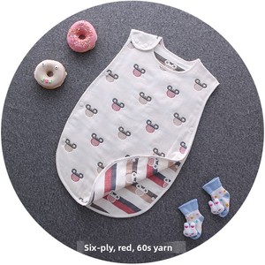Gilet anti-coup de <span class=keywords><strong>pied</strong></span> deux pièces sans manches pour enfants, 60 fils, en gaze six couches 100 % coton, sac de couchage pour bébé - Product Image 5