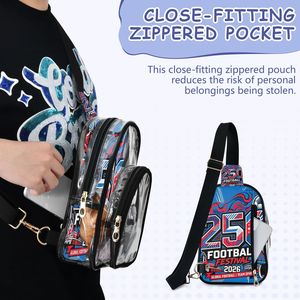 Bolso de pecho transparente de PVC con cierre de cremallera, diseño deportivo, bolso de hombro moderno para uso diario en todas las estaciones - Product Image 6