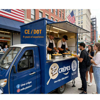 Food Truck Électrique Moderne avec Affichage Numérique et Gestion des Réseaux Sociaux, Idéal pour les Entreprises de Crêpes, Sandwichs et Boissons