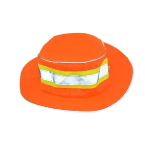 SMASYS High Visibility Polyester Mesh Breathable Reflective Safety Hat Summer Road Work Sun Resistant Cool Safety Hat