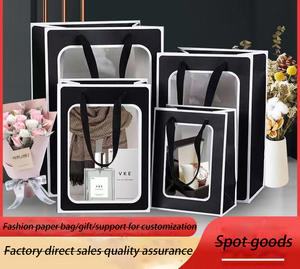 Sac cadeau transparent de fenêtre de niveau d'explosion d'épaisseur personnalisée sac cadeau de fleurs emballage avec cadeau à la main du Vietnam - Product Image 4