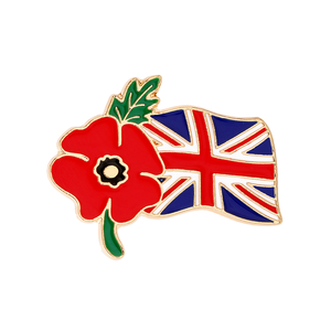 Broche de Flor de Amapola, Insignia de Moda con la Bandera del Reino Unido, Corsage de Esmalte Suave, Pin de Solapa de Aleación de Zinc - Product Image 3