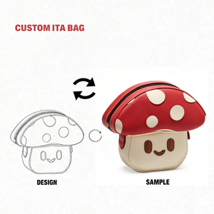 กระเป๋า Ita รูปเห็ดน่ารักแบบสั่งทำ OEM ลายหน้ายิ้ม พร้อมเข็มกลัดอนิเมะสำหรับโชว์ กระเป๋าสะพายข้างขนาดเล็กน่ารัก วัสดุ PVC - Product Image 1