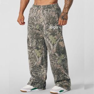 Benutzer definierte hochwertige lässige übergroße Tarnhose Streetwear Real Tree Camo Französisch Terry Wide Leg Jogging hose für Männer - Product Image 2