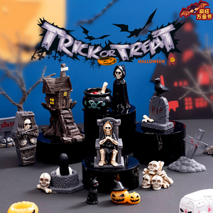 Decoración de Halloween, Miniaturas de Dioses de la Muerte, Mini Adornos de Resina con Forma de Calabaza y Fantasma para Manualidades de Halloween, Pueblo de Halloween, Bonsái - Product Image 1