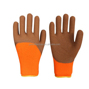 Gants de travail en <span class=keywords><strong>latex</strong></span> rouge orange mousseux en nitrile antidérapant durable de fabrication chinoise pour la construction et la réparation automobile - Product Image 2