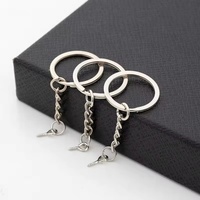 Moderner Silberbeschichteter Metall-Schlüsselring Runder Schlüsselanhänger mit Splitring für Frauen und Männer DIY-Zubehör