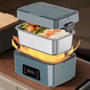 Boîte à lunch <span class=keywords><strong>chauffante</strong></span> portable sans fil de qualité supérieure à 2 compartiments, 2 en 1, avec contrôle de la température, boîte à lunch électrique pour camionneurs - Product Image 2