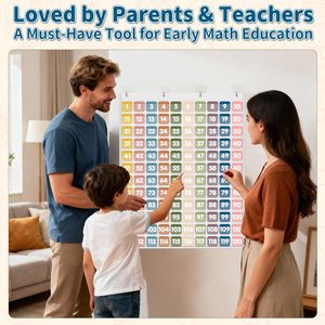 Tabla de Cien Números con 120 Bolsillos, 135 Tarjetas Numéricas de Doble Cara, Herramienta de Aprendizaje de Matemáticas para Niños, Uso en el Aula y en Casa - Product Image 6