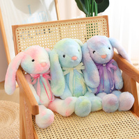 Lapin en peluche arc-en-ciel Super doux, 30cm 42cm 60cm, lapin de pâques, longue oreille colorée, lapin en peluche, jouets de décoration de pâques