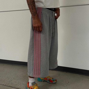 <b>Men</b> Summer Stripe <b>Woven</b> Fleece Cotton High Waist Oversized Baggy Streetwear Jogger Sweat <b>Shorts</b> Eco-Friendly Custom - Product Image 1
