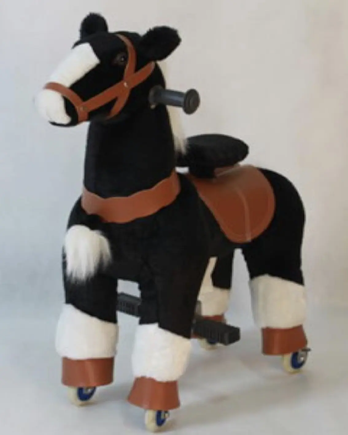 Factory Original Design Black Horse Cycle Moving Horse Action Pony Mechanical Horse Cycle