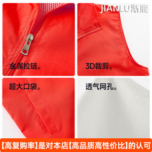 Chaleco Rojo con Cierre Frontal, Sin Mangas, Estilo Workwear, Corte Holgado, Tallas MLXLXXLXXXLXXXXL, Tendencias Juveniles - Product Image 5