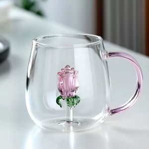 Tasse à thé en verre 400-500 ML haute teneur en borosilicate tasses avec mignon petits animaux cadeau tasse à thé en verre personnaliser Logo - Product Image 2