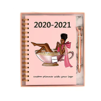 2025 personnalisé rose cahier à spirale usine livres impression hebdomadaire/mensuel planificateur Agenda manifestation objectif Journal Journal