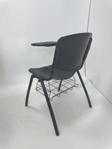 Chaise d'école avec bureau pliable et panier en fil métallique, chaise en plastique avec rangement pour les élèves - Product Image 4