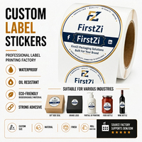 Autocollants personnalisés ronds avec logo, imperméables, pour restauration rapide, pour hamburgers, autocollants de 2/3 pouces pour sacs à emporter en rouleaux