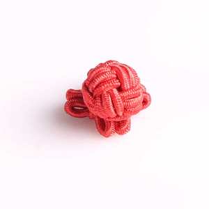 プレーンレッドフラワーシルクノットカフスボタン 多用途カフスボタン 男性、女性、子供、パーティー、結婚式、婚約、記念日に最適 - Product Image 4