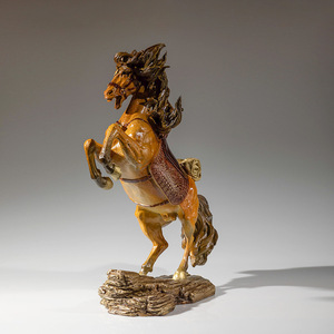 <b>Copper</b> And Gold Years Brass Horse Figurine Handmade Legend Of Warhorse Color <b>Table</b> Sculpture For Living Room Study Office - Product Image 3