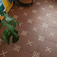 Carreaux de sol en céramique émaillée vintage français 300x300mm antidérapants, résistants à l'usure, faible absorption d'eau pour salles de bain et cuisines intérieures
