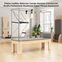 Appareil de Pilates Cadillac Reformer Combo Professionnel pour Studio Commercial, en Bois d'Érable et Tour en Aluminium, Équipement de Fitness