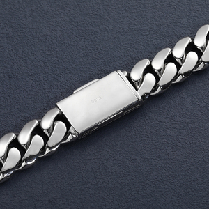 Gioielli Hip Hop <span class=keywords><strong>uomo</strong></span> oro 18K <span class=keywords><strong>925</strong></span> argento Sterling VVS Moissanite diamante ghiacciato fibbia pesante semplice <span class=keywords><strong>collana</strong></span> a catena a maglie cubane - Product Image 4