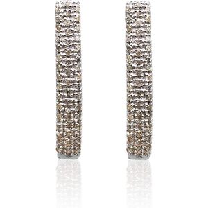 Pendientes de Aro con Diamantes Ornaatis, 0.30 Quilates en Total, Corte Redondo, Plata de Ley, Color G I, Claridad P2, para Uso Diario de Mujeres - Product Image 2