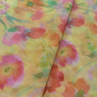 Personnalisé 50GSM Floral Power Net Mesh Tissu Respirant Léger 89% Polyester 11% Spandex Imprimé Numérique Stretch Textiles de Maison
