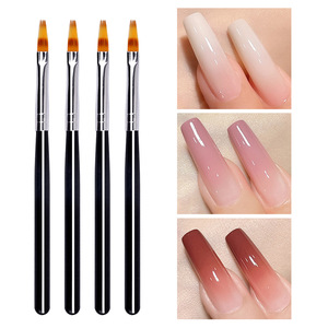 Pinceau à ongles en nylon doux <span class=keywords><strong>de</strong></span> qualité supérieure, dégradé argent-noir, pour gel UV, accessoires <span class=keywords><strong>de</strong></span> peinture et <span class=keywords><strong>de</strong></span> mélange pour ongles DIY, OEM disponible, CE - Product Image 4
