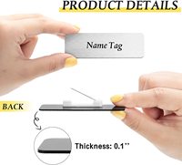 Ébauches de badge d'identification de nom d'acier inoxydable étiquettes en plastique de 1x3 pouces avec des étiquettes de nom imprimables de technique plaquée par goupilles en métal