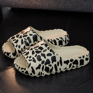 Diapositivas de ducha de cebra, Zapatillas de casa de nube con estampado de animales, sandalias de suela gruesa de guepardo para mujer, chanclas de granero para mujer - Product Image 6