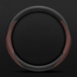 Housse de <span class=keywords><strong>volant</strong></span> sport en <span class=keywords><strong>cuir</strong></span> universelle pour <span class=keywords><strong>BMW</strong></span> <span class=keywords><strong>E46</strong></span> avec surpiqûres rouges en diamant antidérapantes - Product Image 5