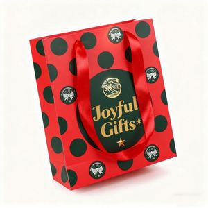 Bolsas de Papel para Fiestas con Logotipo, Bolsas de Regalo Navideñas, Bolsas de Papel Kraft para Empaque Festivo, Bolsas de Regalo con Impresión Navideña - Product Image 1