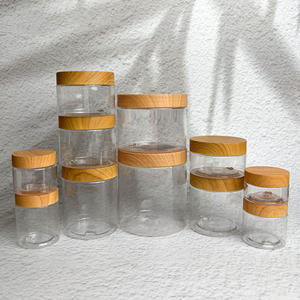 Envase Transparente de Plástico PET de Grado Alimenticio de 50 ml, 100 ml, 150 ml, 200 ml, 250 ml con Tapa de Imitación Madera - Product Image 4