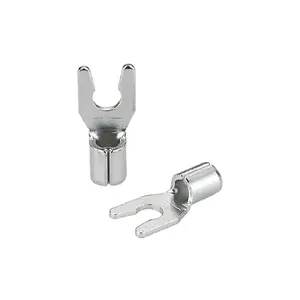 LSNB Non-insulated Locking Spade Terminals Furcated Lock Naked Terminal Cord End E1518 Pre-Insulating Terminal