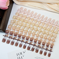 24 faux ongles carrés courts en ABS, style minimaliste, couleur unie, préfabriqués, prêts à poser pour les doigts