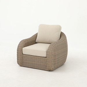 طقم أريكة فاخر عصري من الراتان للأماكن الخارجية، أثاث حدائق من الألومنيوم والراتان مقاوم لجميع الظروف الجوية - Product Image 3