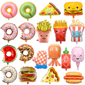 Globos de Aluminio con Forma de Comida al por Mayor BLN, Set de Globos de Mylar de Comida: Donut, Pizza, Hamburguesa <span class=keywords><strong>para</strong></span> Decoraciones de Fiestas Temáticas de Comida y Photo Booth - Product Image 1
