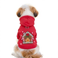 PETCIRCLE Polyester Kleiner Hund Welpen Niedlicher Frühlings-Festlicher Weihnachtspullover mit Lebkuchen-Schneeflocken-Muster