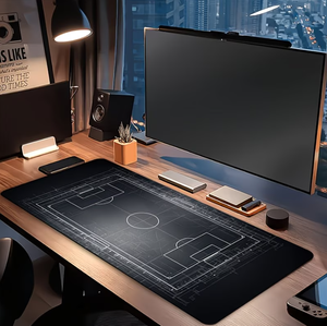 Tapis de souris à motif de plan de terrain de football, accessoire pour claviers de jeu, tapis de bureau pour joueurs sur ordinateur. 60x35cm - Product Image 5