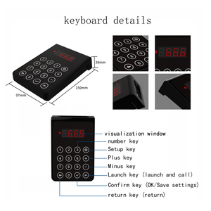 Sistema de Llamada Inalámbrico BYHUBYENG, Sistema de Gestión de Colas para Restaurantes, Teclado Inalámbrico para Llamadas Comerciales - Product Image 5