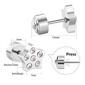 <b>Cheap</b> <b>Jewelry</b> <b>Set</b> Star Shape <b>Jewelry</b> Type Stud Earrings Girls Screw Back Earrings - Product Image 2