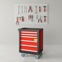HONGFEI Armoire à outils à 6 tiroirs de 27 pouces, en acier robuste, sur roulettes, personnalisable pour la maison, le garage, chariot à outils, fabricant