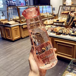 Portable Diamond Cup Creative Promotional Water Bottle Custom High Quality Glass Water Bottle for Women - Product Image 4