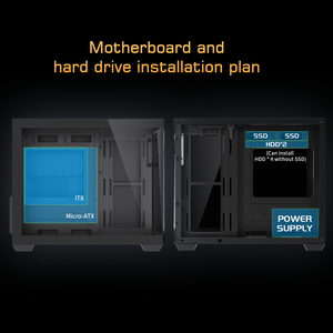 حافظة كمبيوتر للألعاب من Lovingcool OEM Mini-ITX من الزجاج المقسى منتصف البرج مع شاشة عرض درجة حرارة CPU - Product Image 5
