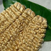 Meilleures ventes : Lots de cheveux humains blonds 613 de haute qualité, texture bouclée birmane, tissage de cheveux vierges, fournisseur en gros