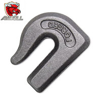 Gancho de Remolque Ambull Forjado y Galvanizado para Tractor, Gancho de Acero Resistente con Perno G70, Gancho de Cadena para Soldar de 3/8