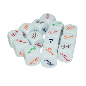 Dado de acrílico personalizado para juegos de apuestas <span class=keywords><strong>sexuales</strong></span>, con logotipo grabado por transferencia térmica, 25mm, bajo MOQ - Product Image 1