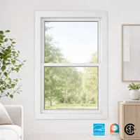 Ventana Corredera Doble de Aluminio Multifuncional Energy Star con Sistema de Deslizamiento Equilibrado que Ofrece un Funcionamiento Silencioso y sin Atascos